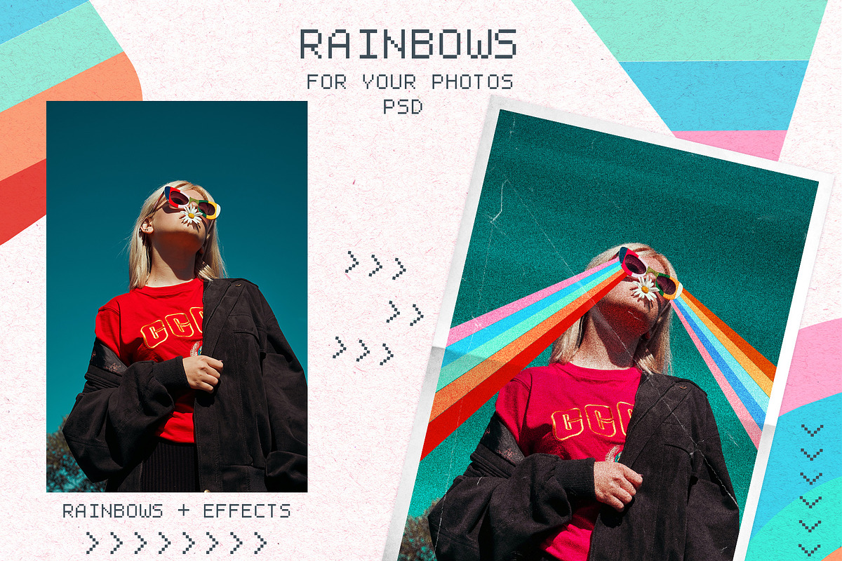 Psychedelic rainbows collage creator, an Object Graphic by LaVika (Photo 4 of 9)