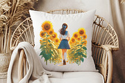 Girls with Fall Flowers Clipart, an Illustration by RobertsArt (Thumbnail 5 of 7)