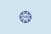 20 Casino Chips Icons, an Outline Icon by Creative VIP (Thumbnail 3 of 5)
