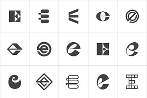E Letter Logo Bundle E Monogram set, a Branding & Logo Template by Template Dealer