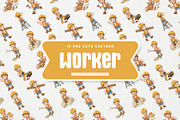 Cute Construction Worker Cartoon, a Work Illustration by Gohsantosa (Thumbnail 2 of 4)