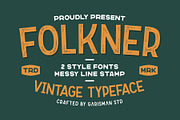 Folkner - Vintage Typeface, a Sans Serif Font by Garisman Std (Thumbnail 1 of 10)