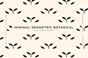 Minimal Geometric Botanical Pattern