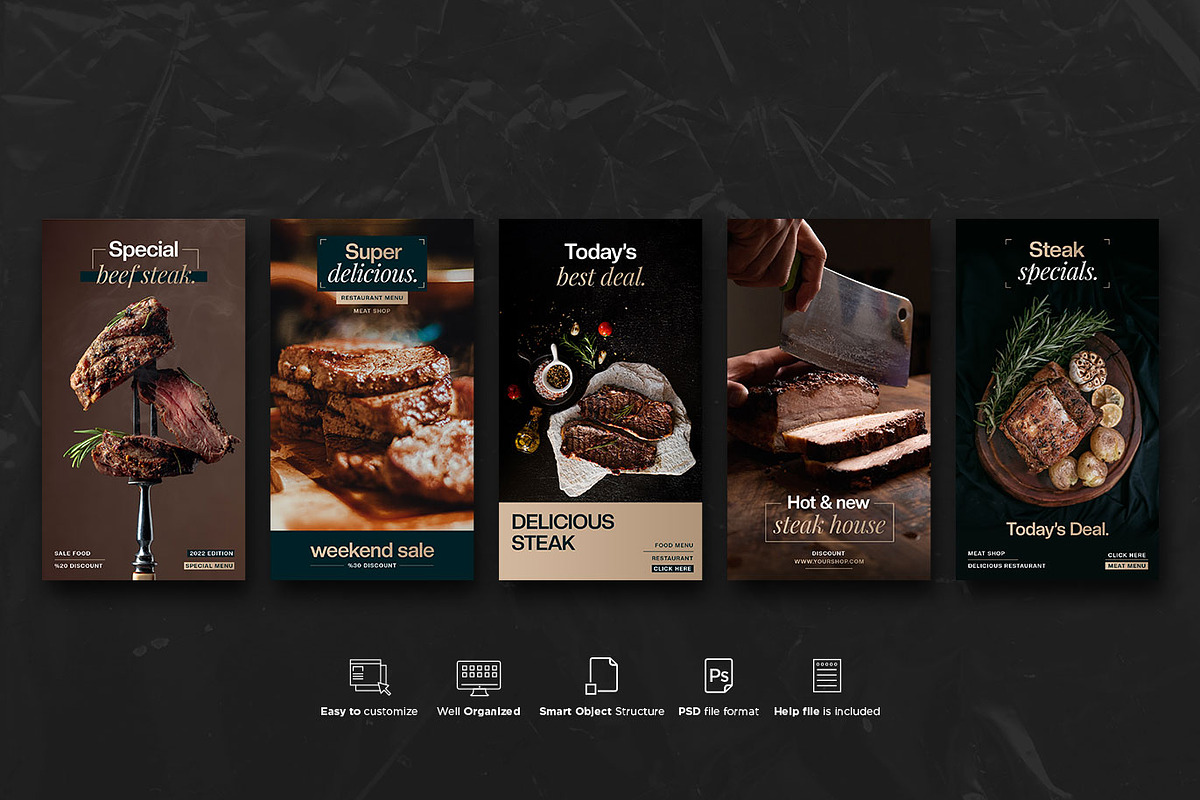 Food Instagram Story PSD Templates, a Social Media Template by Giraffe Design Studio (Photo 17 of 22)