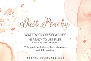 Just Peachy Watercolor Splash Pack