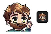 12 Brown Hair&Beard Chibi Boy Emotes, an Illustration by Custom Fonts & Patterns (Thumbnail 9 of 12)