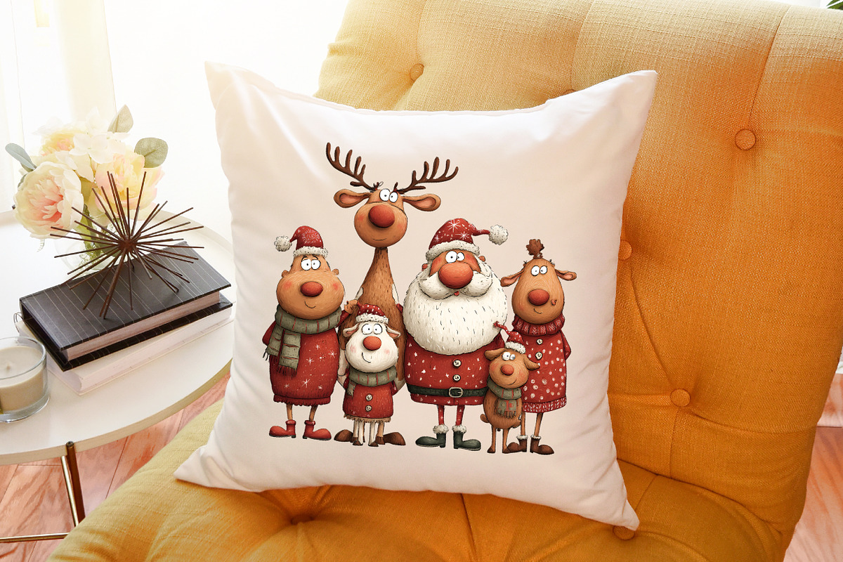 Christmas Santa & Reindeer Clipart, an Illustration by Sublimation Artist (Photo 6 of 6)