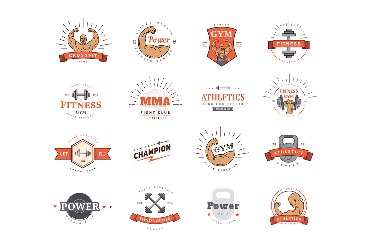16 Vintage Sport Logos. Emblems Set., a Branding & Logo Template by Fay_Francevna (Photo 3 of 4)