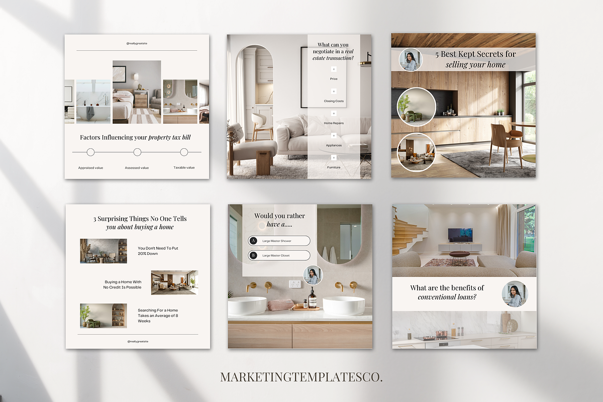 March Real Estate Posts & Captions, a Social Media Template by Marketing Templates Co. (Photo 4 of 10)