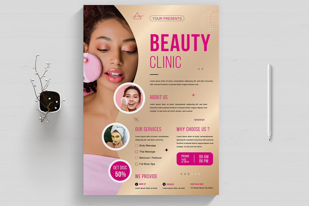 Beauty Care Flyer Set, a Flyer Template by MightyDesign (Photo 1 of 8)
