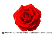 Scarlet Red Roses Wedding watercolor, a Decorative Illustration by crafty (Thumbnail 3 of 11)