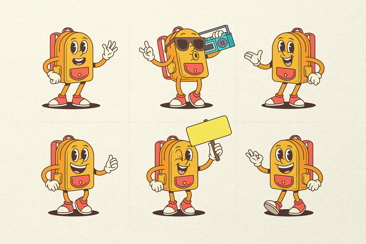 Backpack Cartoon Mascot Character, an Education Illustration by Vasya Kobelev (Photo 5 of 8)