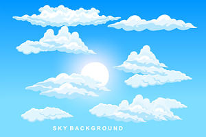 Sky Cloud Nature Background Design, a Branding & Logo Template by Maylianaw28