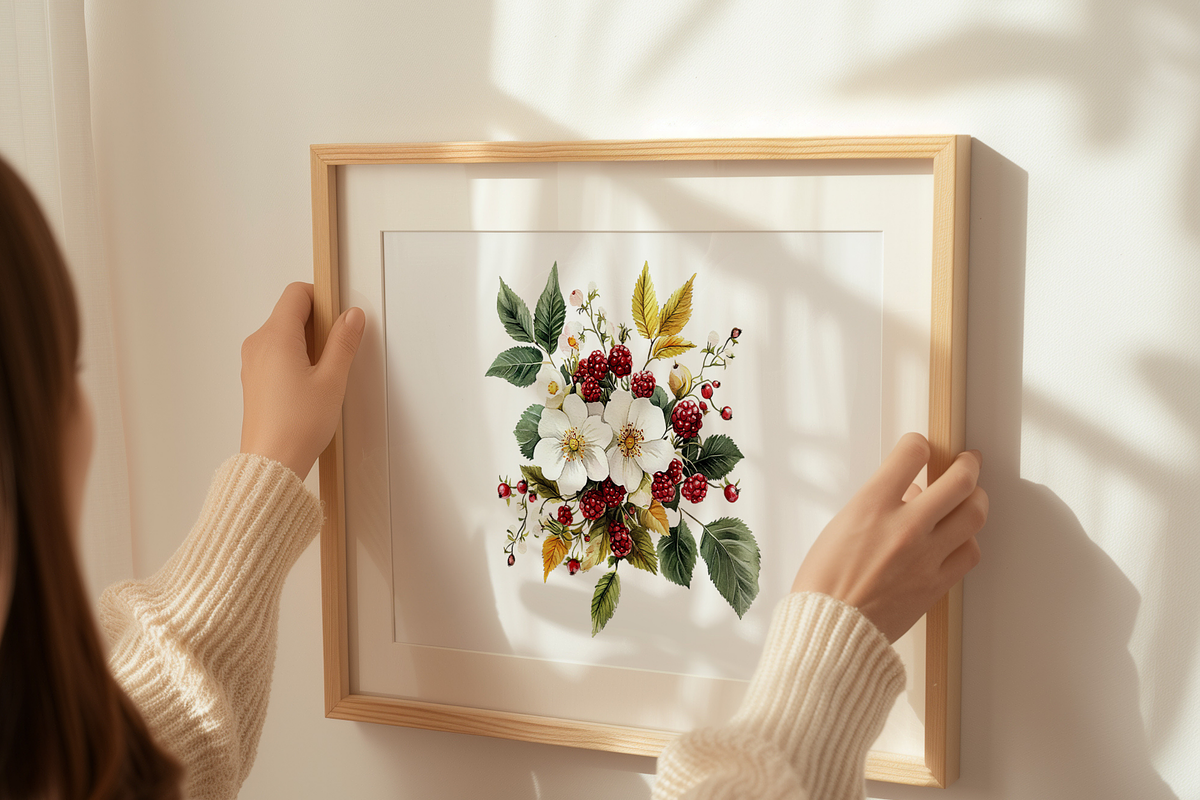 White Flowers with Berries, a Decorative Illustration by ThaismotaCreativeCo (Photo 7 of 9)