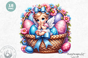 Watercolor Cute Angel Easter clipart, a Seasonal Illustration by ThatsDesignArt (Thumbnail 5 of 10)