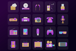 Multimedia 3D Icon Set