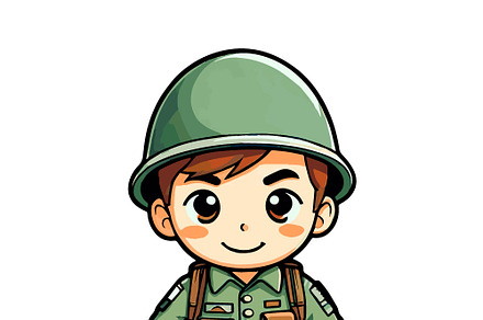 Cute little hero soldier