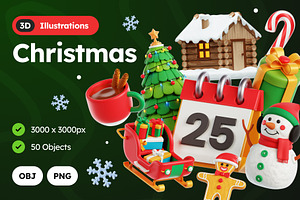 Christmas 3D Icons, an Object 3D Model by Rakata Studio
