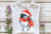 Watercolor Funny Christmas Bird Clip, an Illustration by CraftArtStudio (Thumbnail 5 of 6)