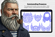 150 Beard & Mustache Procreate Stamp, a Brush Add-On by Selentaori Studio (Thumbnail 6 of 12)
