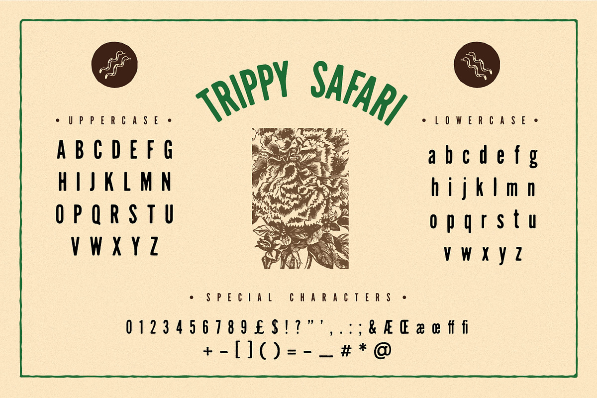 Trippy Safari Font & Illustrations, a Font by Maison Octave