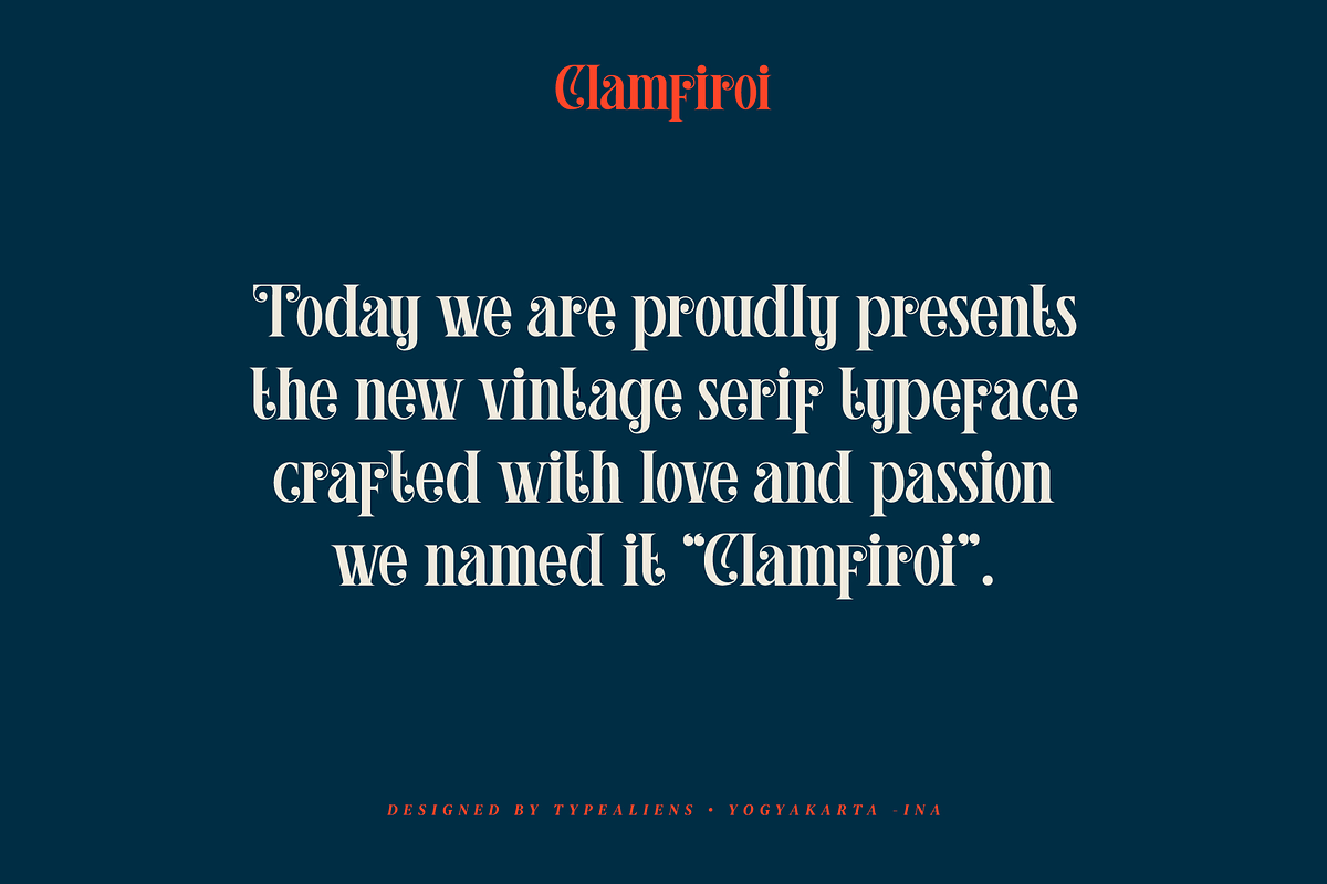 Clamfiroi, a Serif Font by ilhamtaro (Photo 2 of 12)
