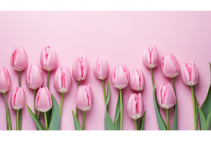 grid flowers flat lay pink ai, a Background Photo by pikepicture