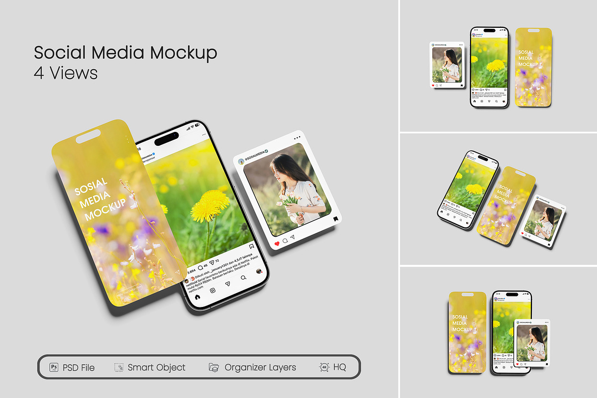 Social Media Mockup, an iPhone Mockup by seramoe (Photo 1 of 5)