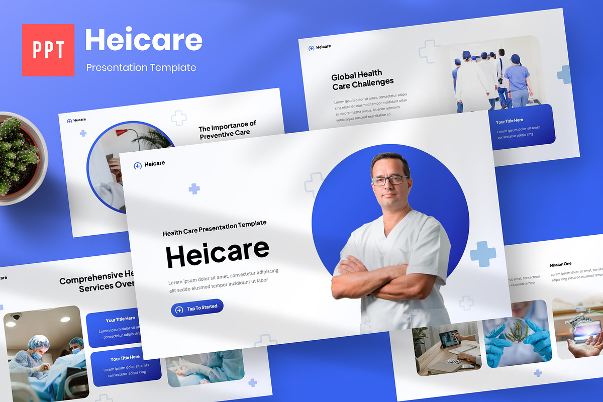 Heicare – Health Care Powerpoint, a Presentation Template by Panen Creative (Photo 1 of 6)