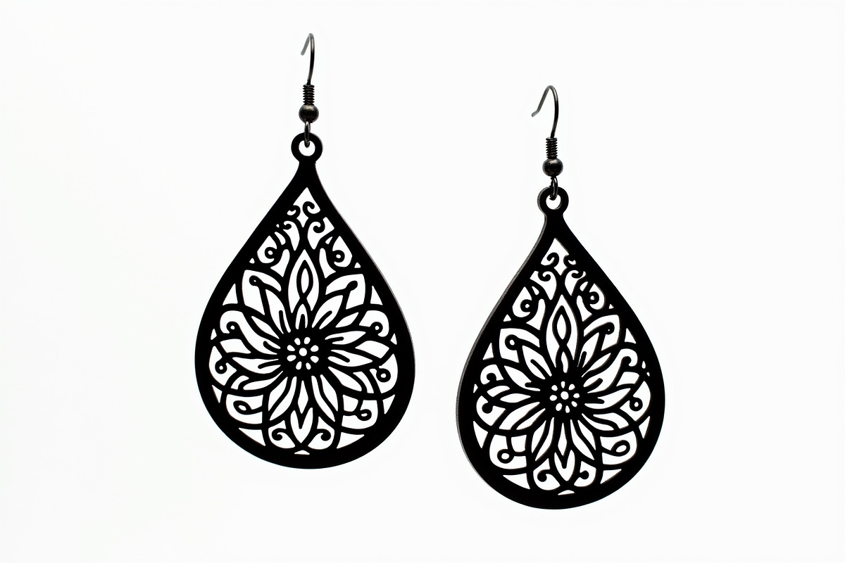 Leaf Earring Silhouette Bundle, a Pattern Graphic by jahid234 (Photo 4 of 13)