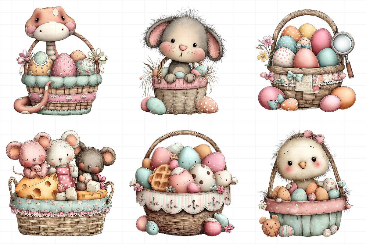 Funny Easter Basket Clipart, an Illustration by Daily.Designs (Photo 5 of 8)