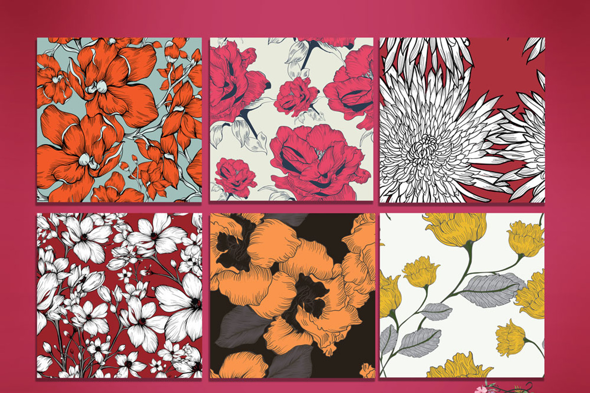 6 JPG/ floral pattern background., a Pattern Graphic by Theraphosath (Photo 2 of 2)