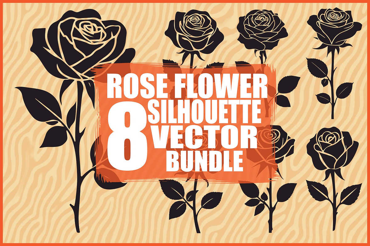 Rose Silhouette Vector Bundle, an Illustration by Designs_River