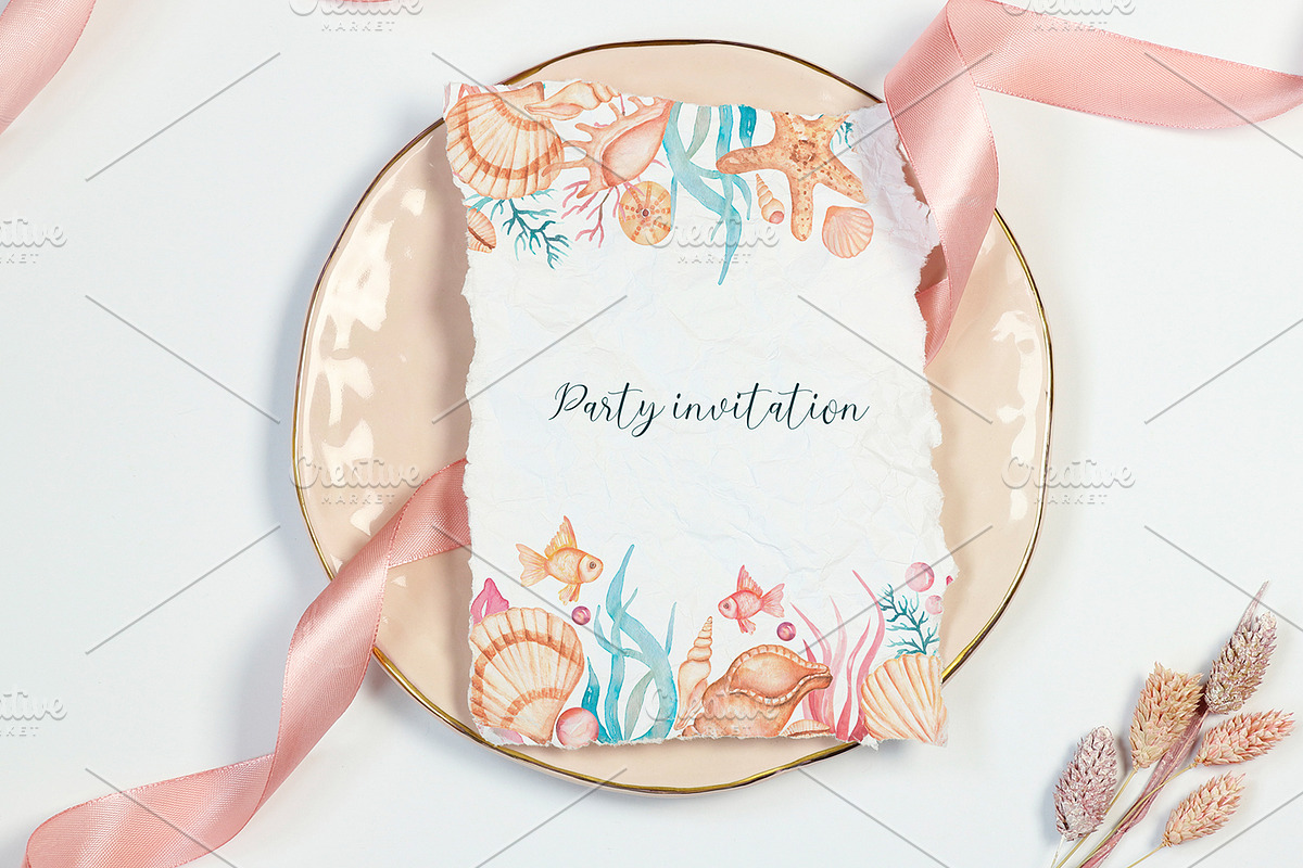 Watercolor Mermaid Collection, an Animal Illustration by MayaNavits (Photo 2 of 15)