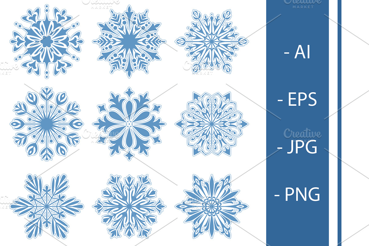 Snowflakes icon collection, an Outline Icon by RODINA (Photo 1 of 3)