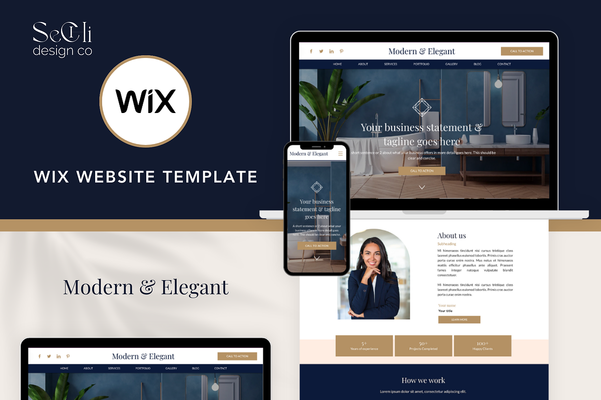 Modern Wix Website Template, a Wix Template by Sechi Design Co (Photo 1 of 5)