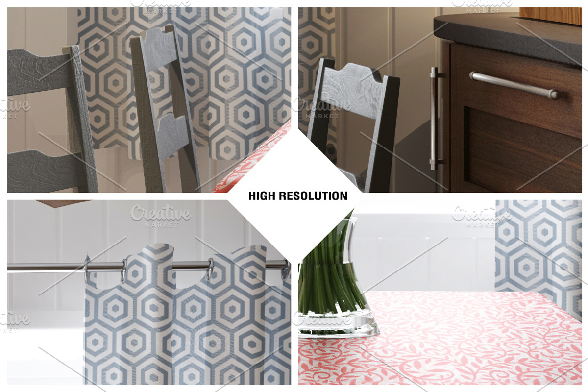 Kitchen Curtain Mock-up, a Household Mockup by IsometricWorld (Photo 3 of 9)