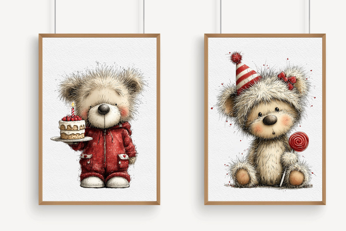 Whimsical Birthday Teddy Bear Clipar, an Illustration by Libby Wishes (Photo 4 of 5)