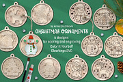 Christmas Ornaments Glowforge Laser, an Object Graphic by Anna Druzhkova (Thumbnail 1 of 9)
