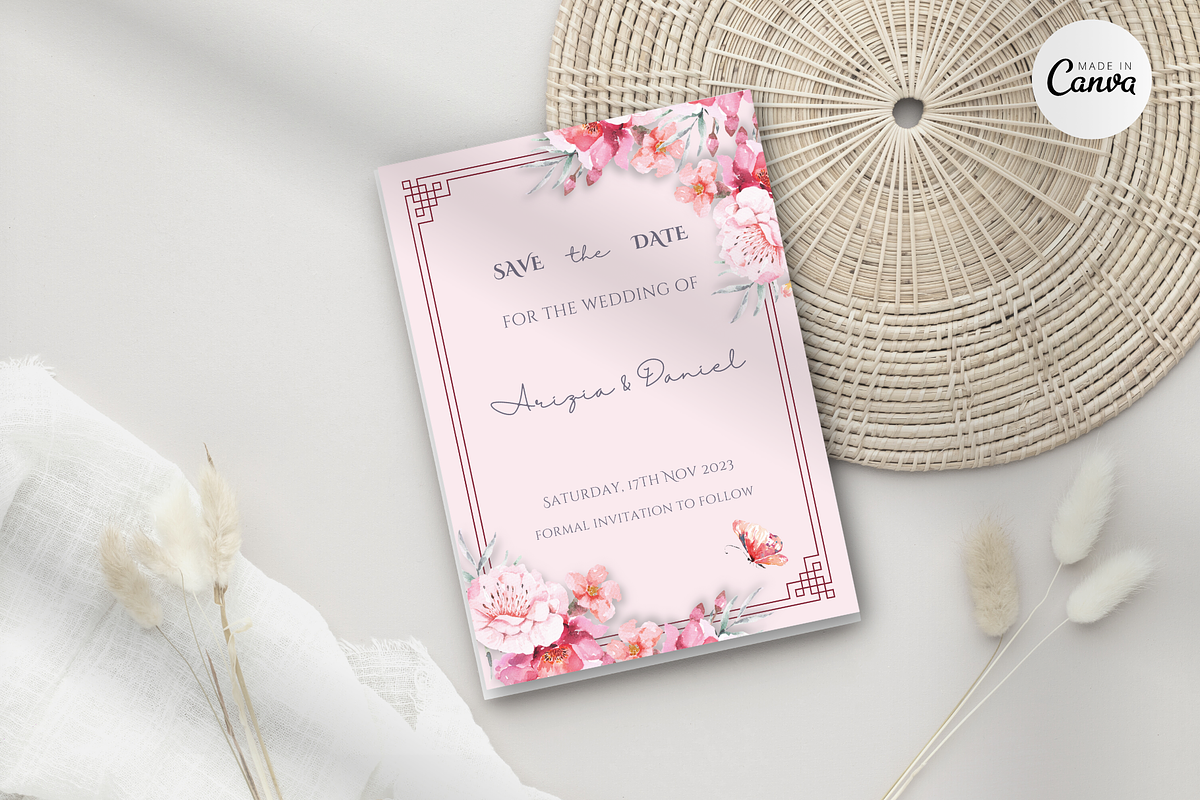 Asian Floral Save The Date - B5A, an Invitation Template by YeeqsWedding (Photo 1 of 4)