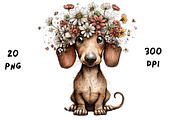 Whimsical Floral Dachshund, Cute Dog, an Animal Illustration by GiraffeCreative (Thumbnail 18 of 20)