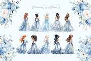Blue Princess Clipart Set, a Person Illustration by ClipArtCharm (Thumbnail 2 of 6)