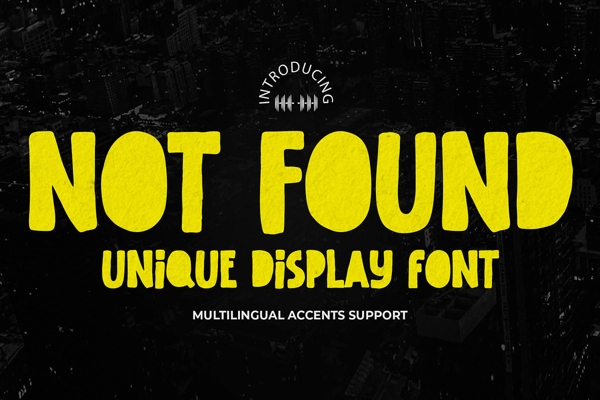 Not Found - Unique Display Font, a Font by Gassstype (Photo 1 of 8)