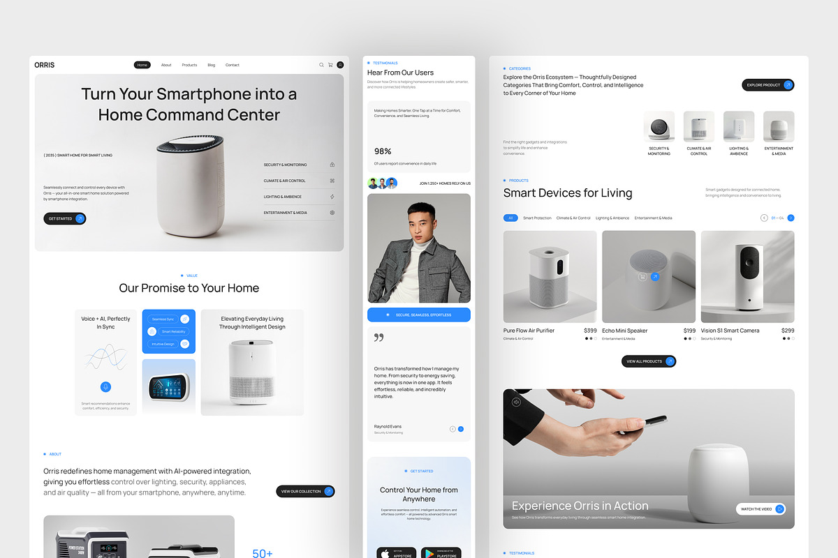 Orris – Smart Home Website UI Figma, an UI Kit Template by peterdraw (Photo 2 of 7)