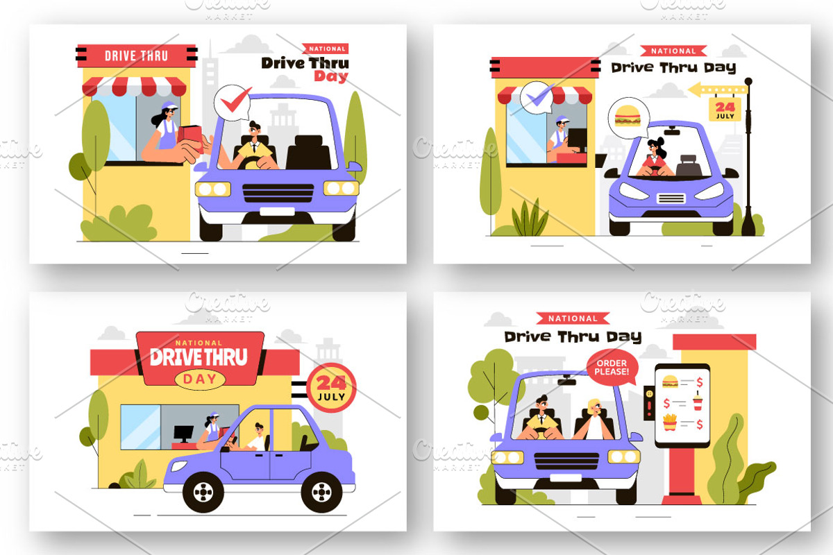 10 Drive Thru Day Illustration, a Food Illustration by denayunebgt (Photo 3 of 4)