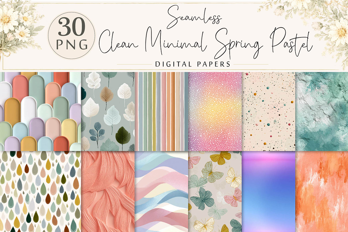 Clean Minimal Spring Pastel Pattern, a Texture Illustration by ...