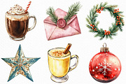 Watercolor Christmas Time Clipart, an Illustration by Craft Nest (Thumbnail 2 of 6)