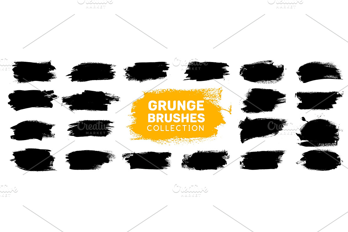 Graffiti ink grunge shapes set, a Decorative Illustration by Vector ...