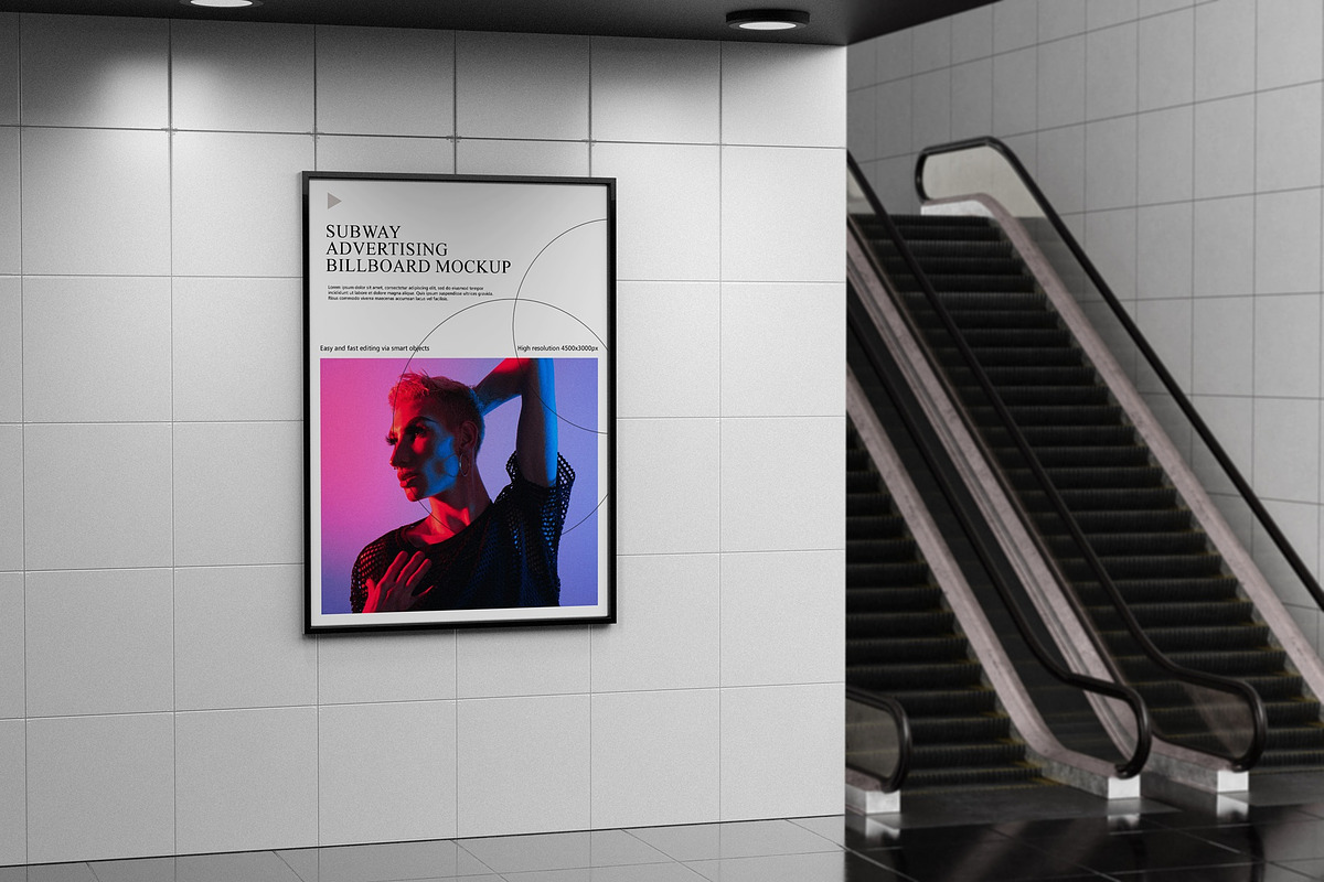 Subway advertising Billboard Mockup, an Advertising Mockup by Tahtagraphic (Photo 3 of 4)