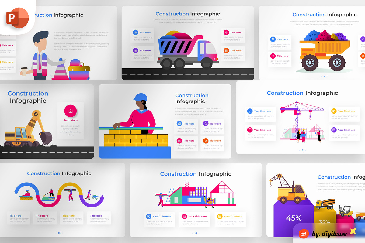 Construction PowerPoint Infographic, a Presentation Template by Digitcase x Wealthwells (Photo 1 of 4)